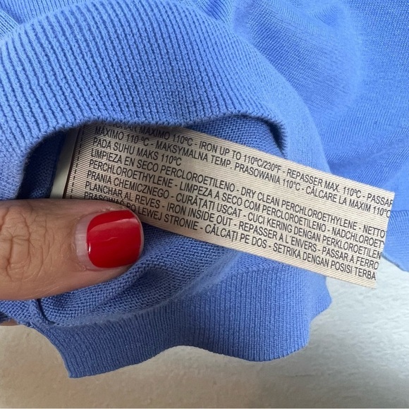 Massimo Dutti Blue Cotton Sweater Casual Blue Long Sleeve Top - Picture 5 of 8